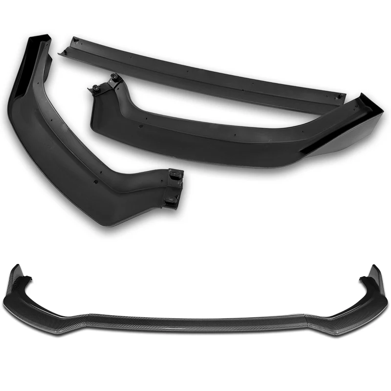 For 2021-2025 Ford Mustang Mach-E GT 3-PCS Carbon Look Front Bumper Body Spoiler Lip - Image 4