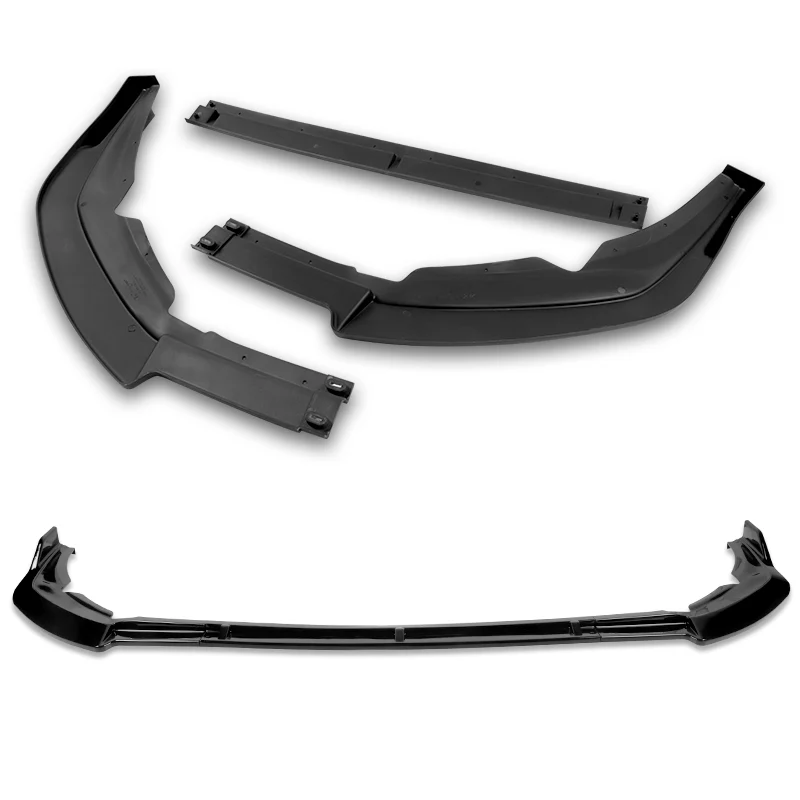 For 2021-2023 Toyota Sienna LE XLE MP-Style Painted BLACK 3-Pcs Front Bumper Spoiler Lip - Image 4