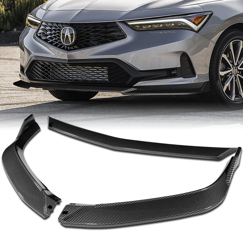 For 2023-2025 Acura Integra TR-Style Carbon Painted Front Bumper Lip Spoiler 3PCS