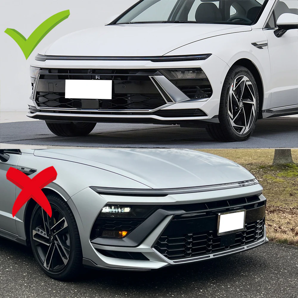 For 2024-2025 Hyundai Sonata Base Front Bumper STP-Style Splitter Spoiler Lip 5PCS -Unpainted Matte Black - Image 7