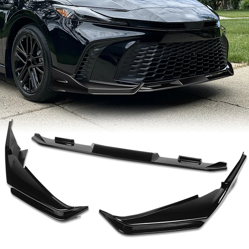 For 2025-2026 Toyota Camry SE XSE Front Bumper Splitter Spoiler Lip 3PCS -Painted Black