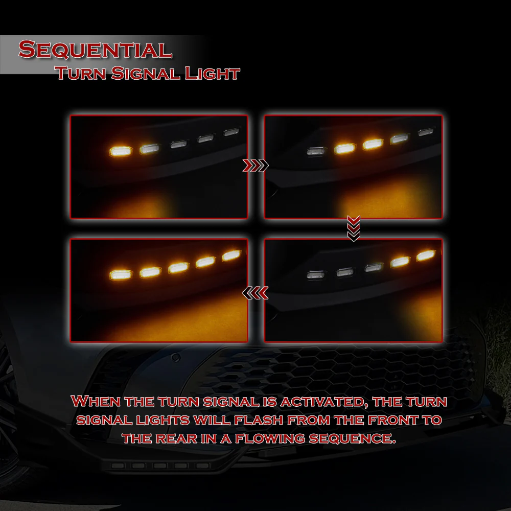 For 2025-2026 Toyota Camry SE XSE Front Bumper Splitter Spoiler Lip 3PCS With LED Sequential Running Lights -Carbon Fiber Look - Image 6