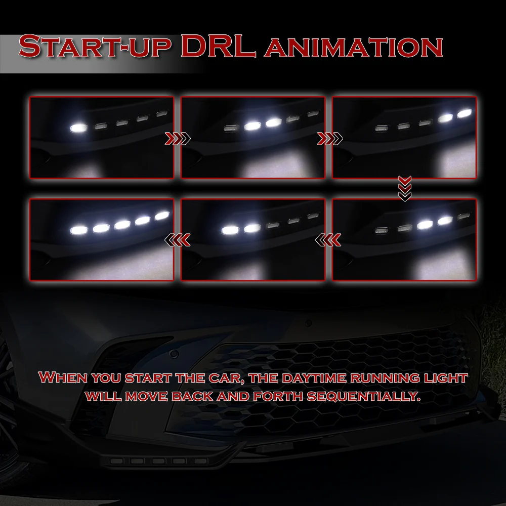 For 2025-2026 Toyota Camry SE XSE Front Bumper Splitter Spoiler Lip 3PCS With LED Sequential Running Lights -Carbon Fiber Look - Image 8