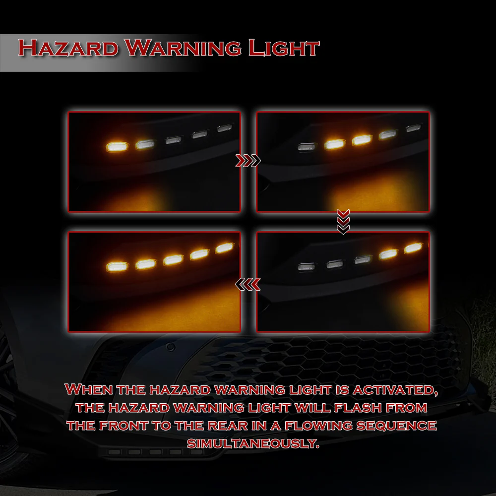 For 2025-2026 Toyota Camry SE XSE Front Bumper Splitter Spoiler Lip 3PCS With LED Sequential Running Lights -Unpainted Matte Black - Image 7