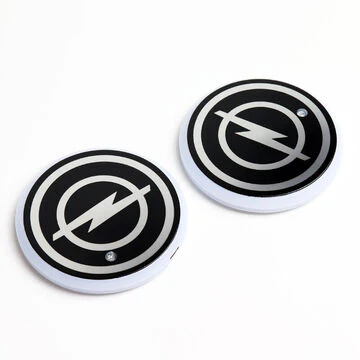 For 350Z Switchable 7 Color LED Cup Holder Car Button Mat Atmosphere Light 2PCS