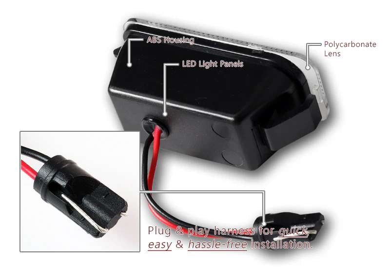 For Ford Edge C-Max Transit 150 250 350HD Jaguar White LED 6000K License Plate Lights - Image 3