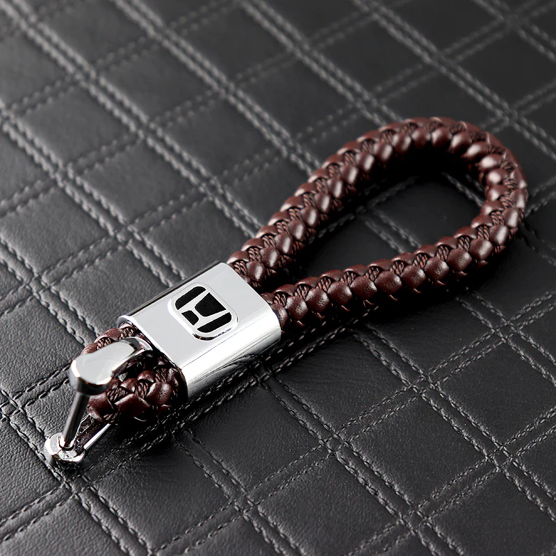 Honda Brown BV Style Calf Leather Keychain