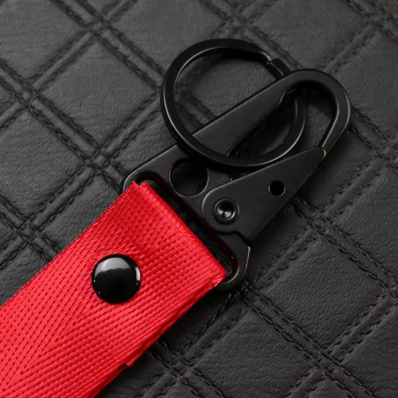 For Honda Racing Logo Keychain Metal Key Ring Hook Red Strap Nylon Lanyard - Image 3