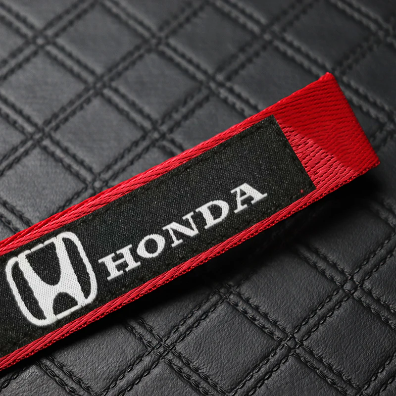 For Honda Racing Logo Keychain Metal Key Ring Hook Red Strap Nylon Lanyard - Image 7