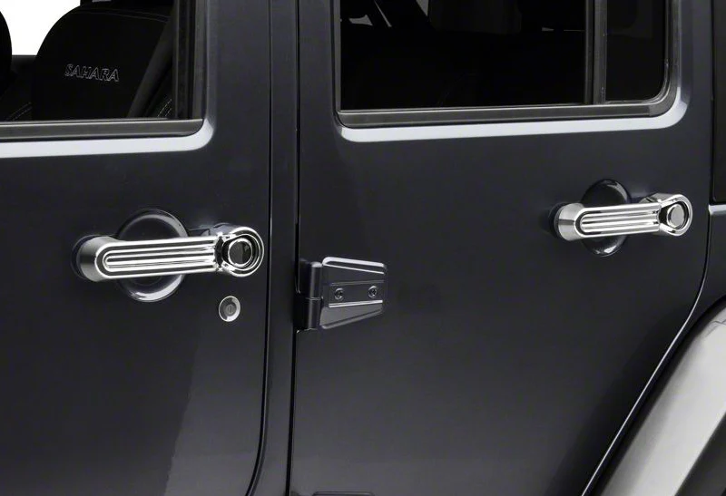 For 2006 - 2018 Jeep Wrangler Mirror Chrome Exterior Door Pull Handle Lever Cover Cap Trim Kit 5PCS - Image 3