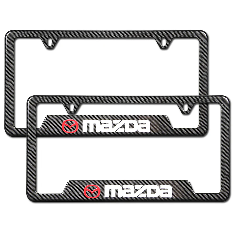 For MAZDA Carbon Fiber Look License Plate Frame ABS X2 New