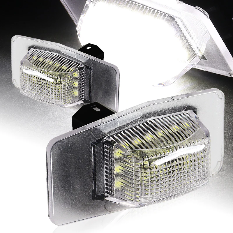 For Mazda Ford Mercury White 24-SMD LED License Plate Lights Lamps with License Plate Frame - Image 7