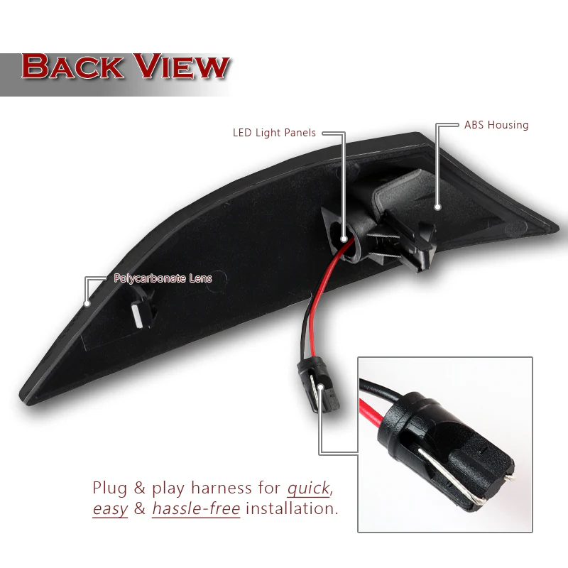 For 2012–2016 Porsche 911 Carrera White LED Turn Signal Bumper Side Marker Lights -Smoke Lens - Image 3