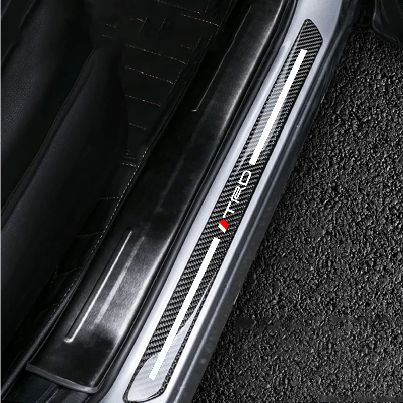 For TRD Carbon Car Door Scuff Sill Cover Plates Panel Step Protector Sticker 4 pcs Set - Image 8
