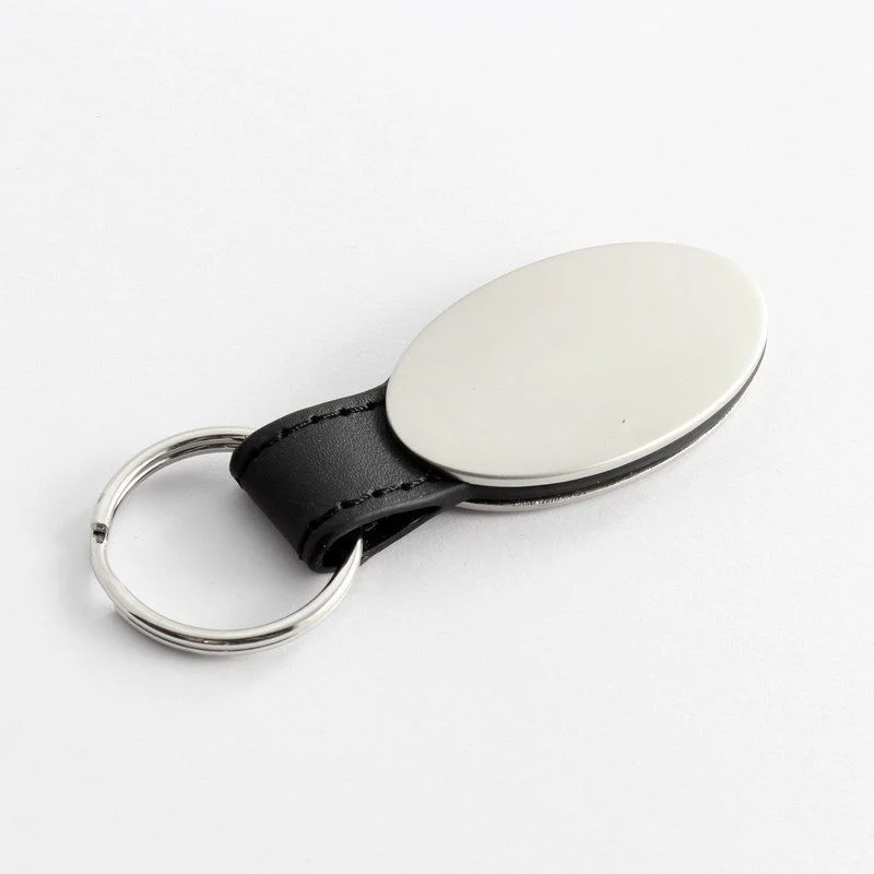 Ford Mustang Logo Black Oval Leather Chrome Key Fob Key ring Keychain Lanyard - Image 2