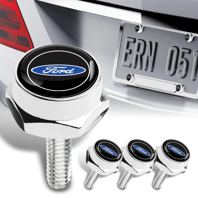 Ford Mustang SET Stainless Steel License Plate Black Frame 2pcs Brand New with Caps Bolt - Image 10