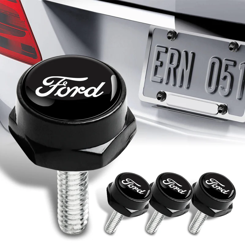 FORD Racing Stainless Steel License Plate Frame 2pcs Brand New with Caps Bolt SET - Image 2
