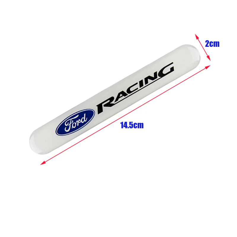 Ford Racing White Car Door Rear Trunk Side Fenders Bumper Badge Scratch Guard Sticker New 2 pcs - Image 5