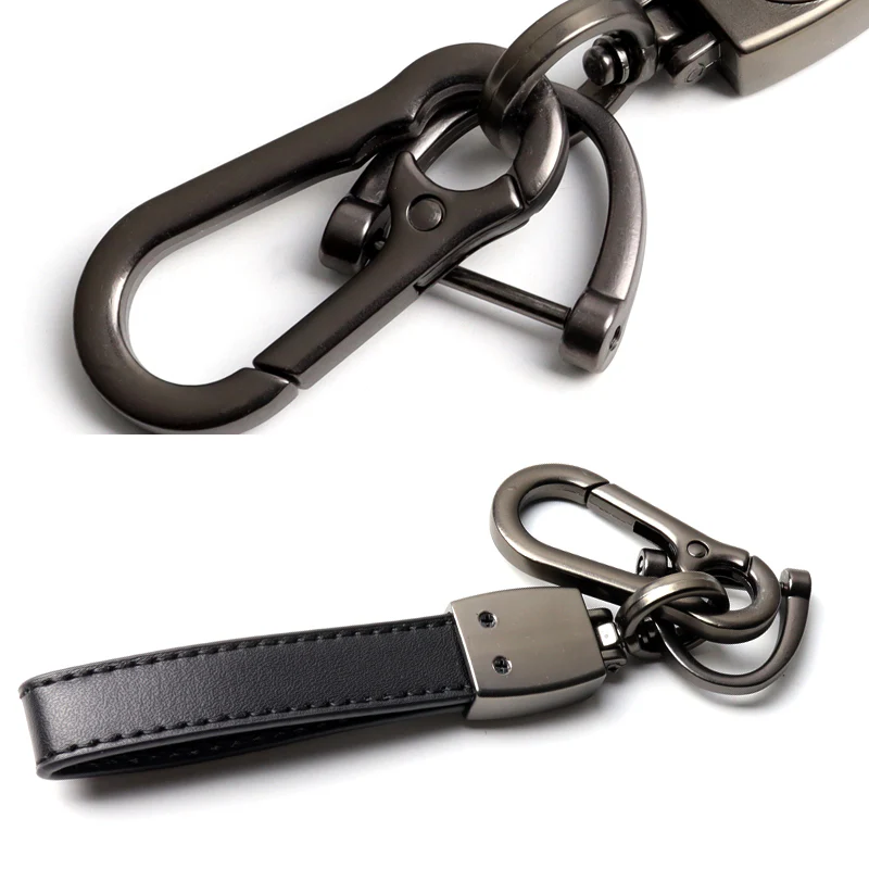 FORD Universal Black 3D Logo Leather Metal Gift Decor Quick Release Lanyard Keychain FORD Racing - Image 2