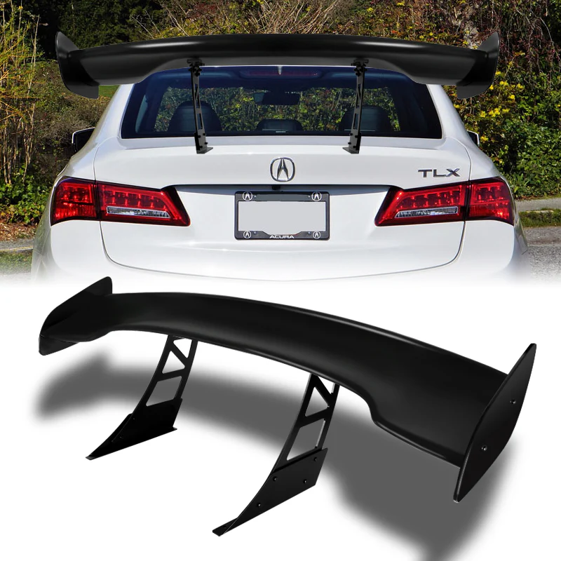 GT3-Style Down Force Racing Rear Trunk Lip Universal Spoiler Wing 57" -ABS Unpainted Matte Black - Image 5