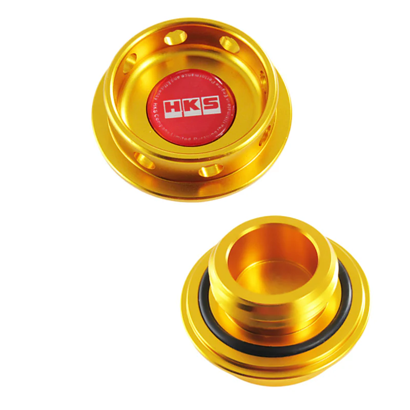 HKS Engine Oil Fuel Filler Cap Cover Billet Gold For Toyota Camry Corolla Celica