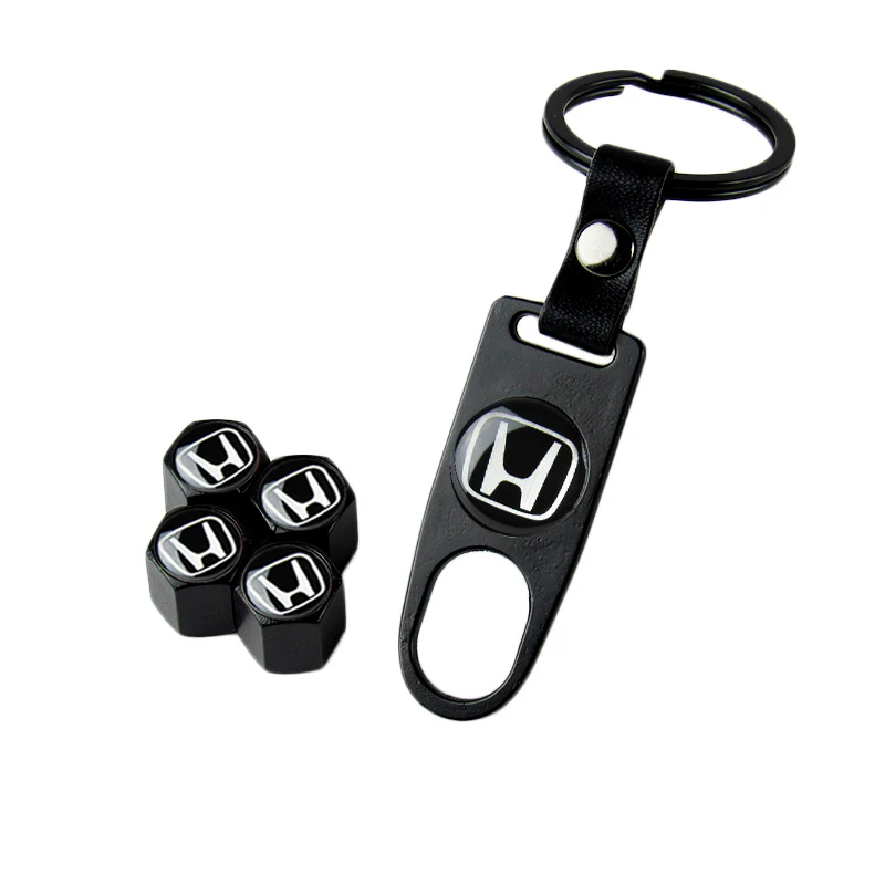 Honda Civic Car Wheel Tire Valves Dust Stem Air Caps Keychain Emblem KEY FOB Set - US SELLER - Image 6