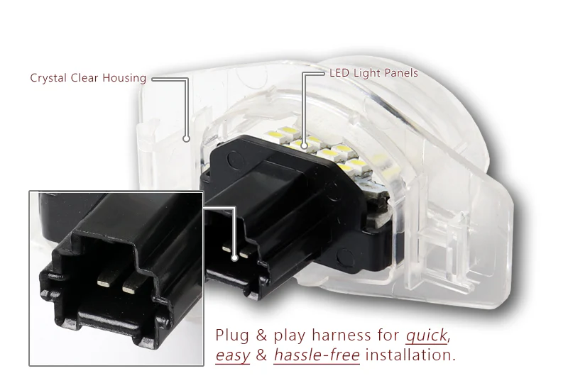 Honda HR-V / Insight / Element White 18-SMD 6000K LED License Plate Lights (2pcs) - Image 2