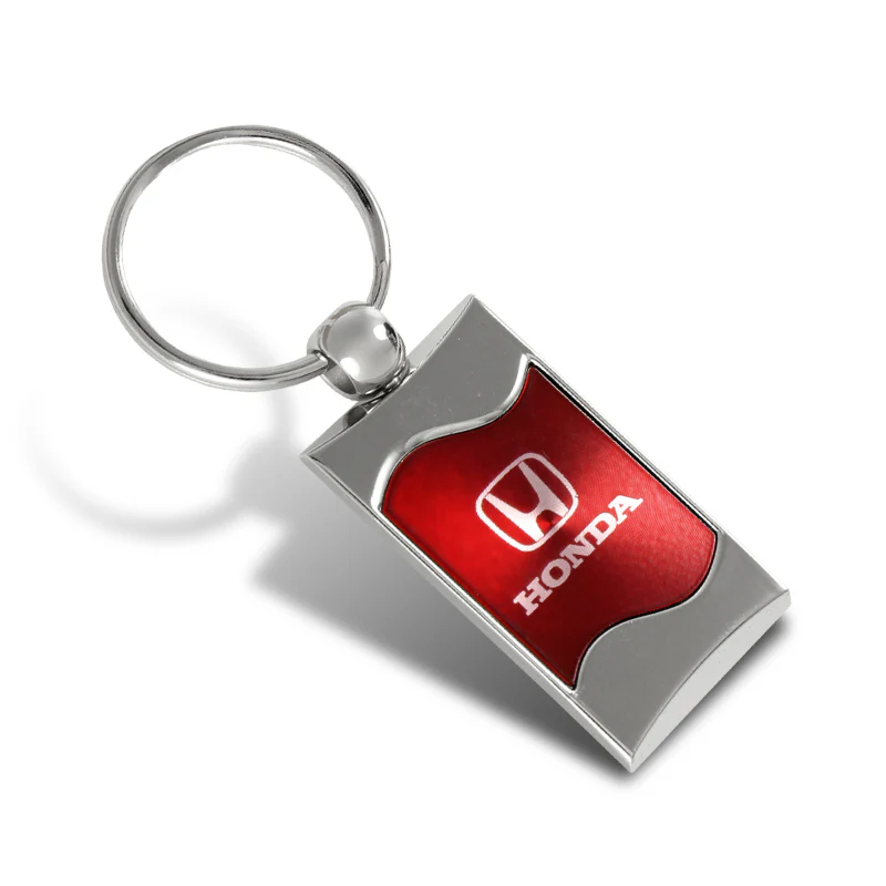 Honda Logo RED Rectangular Authentic Chrome Key Fob Key ring Keychain Lanyard - Image 20