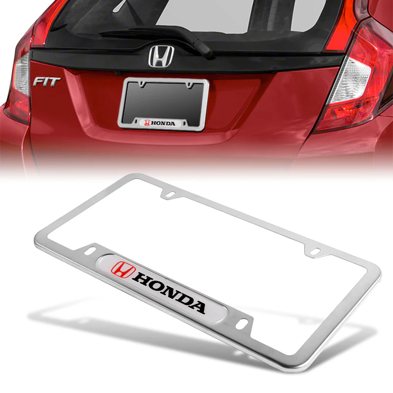 Honda Stainless Steel 2pcs License Plate Frame with Caps Bolt Brand New SET - Image 7