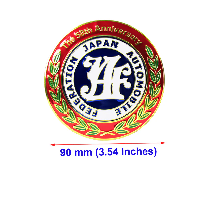 JAF Japan Automobile Federation 50th Anniversary JDM Logo Emblem Badge Decal For Toyota Front Grille - Image 8