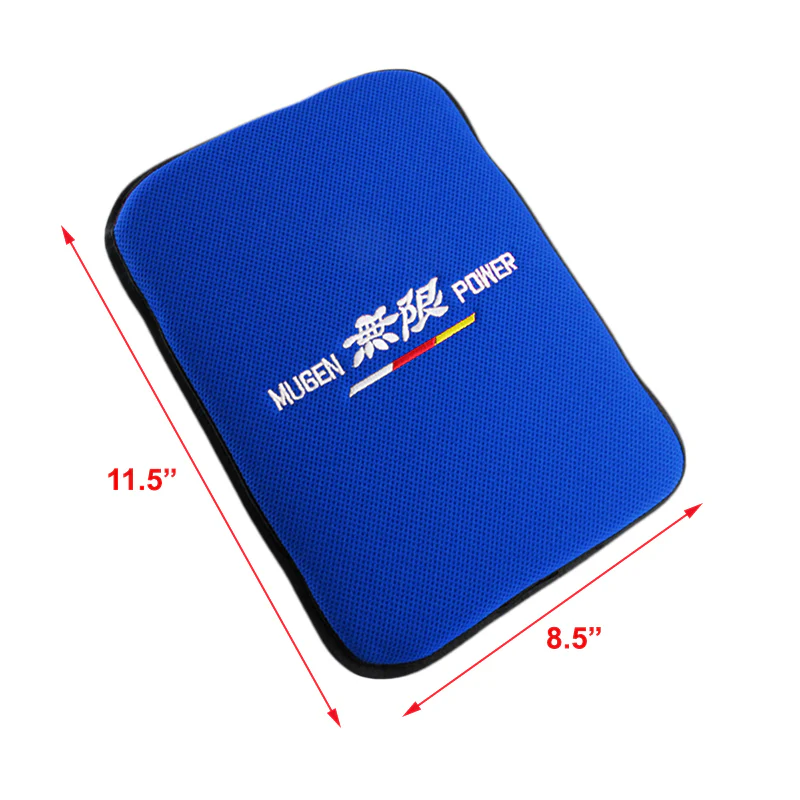 JDM MUGEN POWER Blue Fabric Car Center Console Armrest Cushion Pad Cover New X1 - Image 2