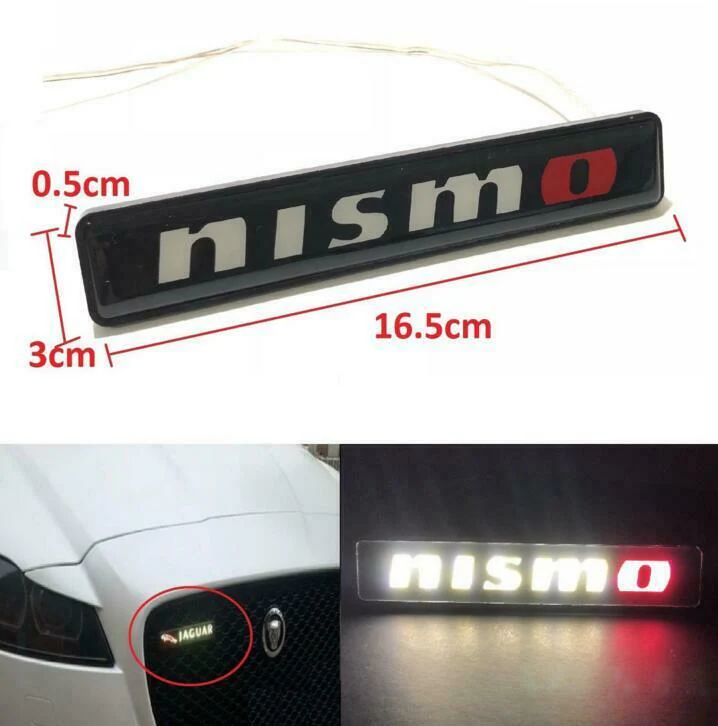 JDM Nismo Logo LED Light Car Front Grille Badge Illuminated Decal Sticker - Image 2