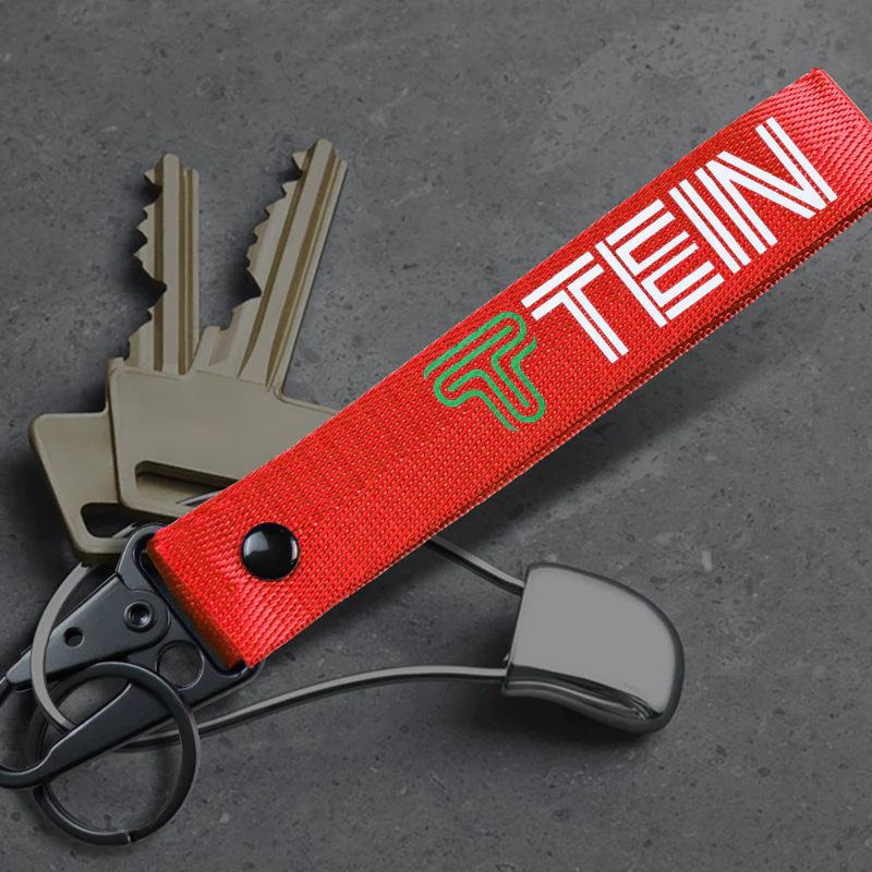 Tein Red Keychain with Metal Key Ring