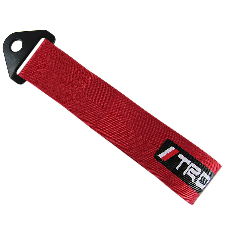 JDM TRD High Strength Tow Strap Front or Rear Bumper Towing Hook Red Universal