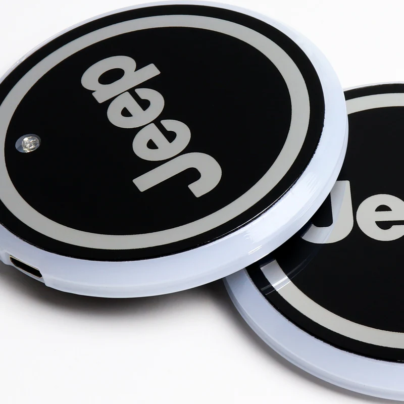 Jeep Set Carbon Fiber Car Center Armrest Cushion Mat Pad with Cup Coaster Combo - Image 3