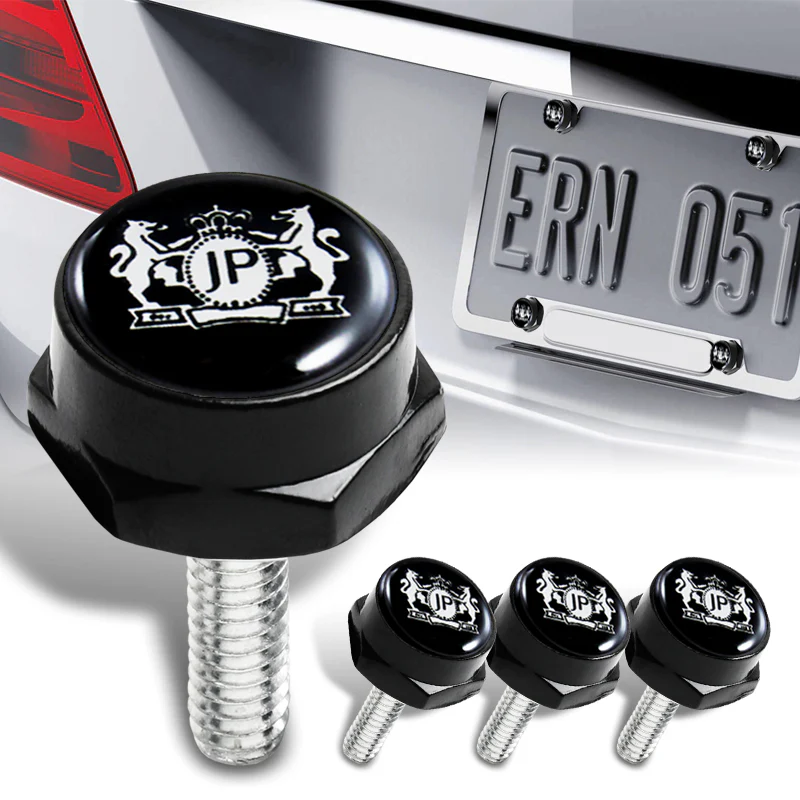 JP JUNCTION PRODUCE 4PCS New Car License Plate Frame Screw Bolt Cap Cover Fit For All Models