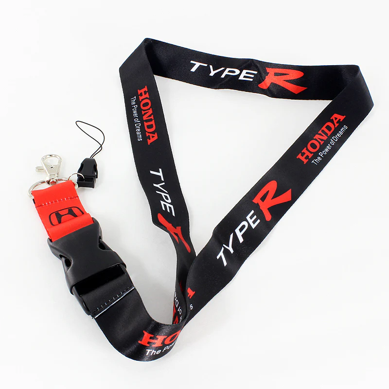 Honda Type R Black Keychain Lanyard