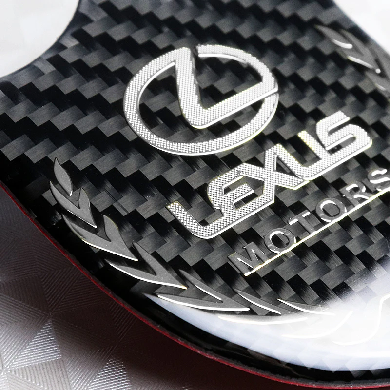 Lexus Silver 3D Carbon Fiber Emblem Sticker x2 - Image 5