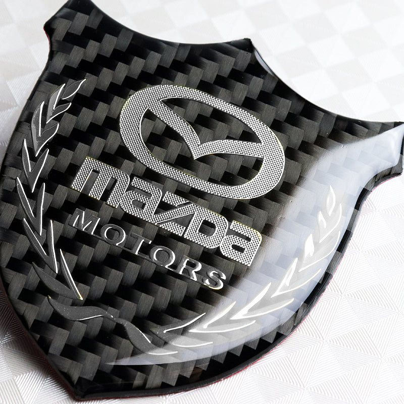 Mazda Silver 3D Carbon Fiber Emblem Sticker x2 - Image 4