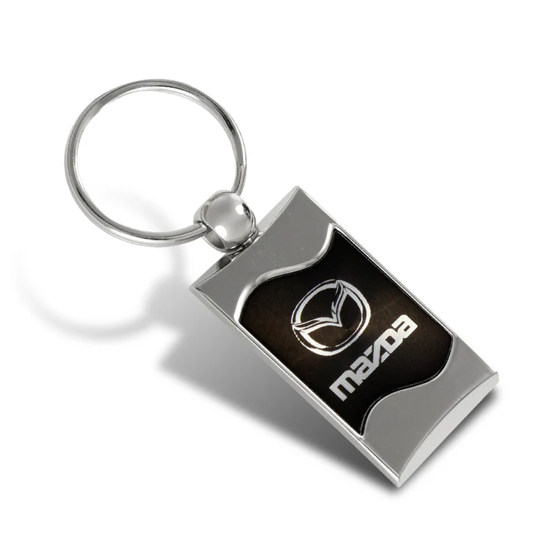 Mazda Black Rectangular Authentic Chrome Key Fob Key ring Keychain Lanyard - Image 38