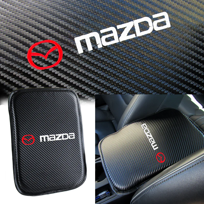 Mazda MazdaSpeed Car Center Console Armrest Cushion Mat Pad Cover Stitched Embroidery Logo with LED Cup Coaster Set - Image 8