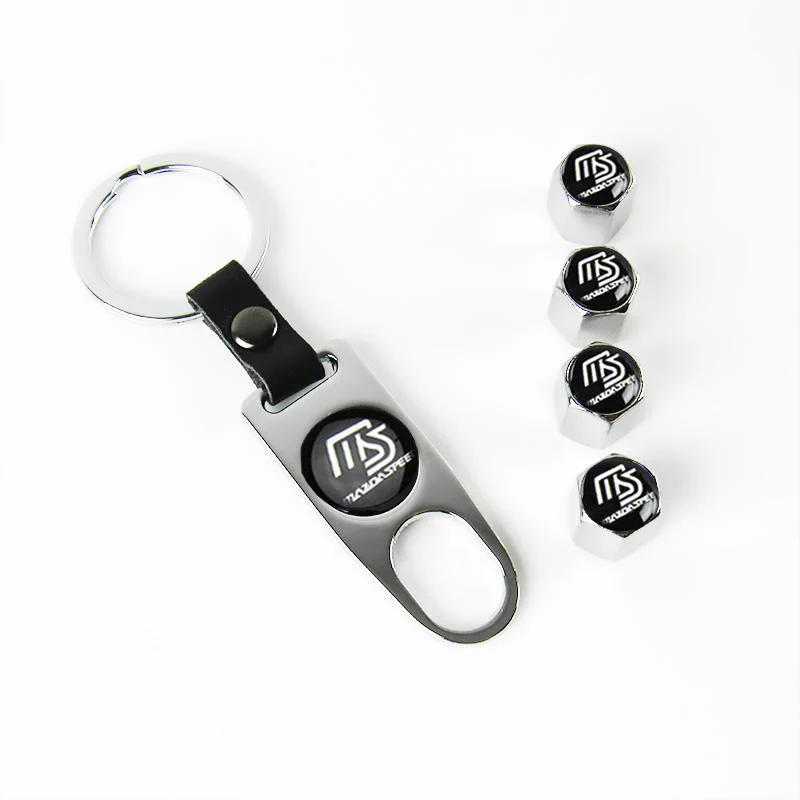 Mazda Set LOGO Emblems with Mazda Speed Silver Tire Wheel Valves Air Caps Keychain - US SELLER - Image 6