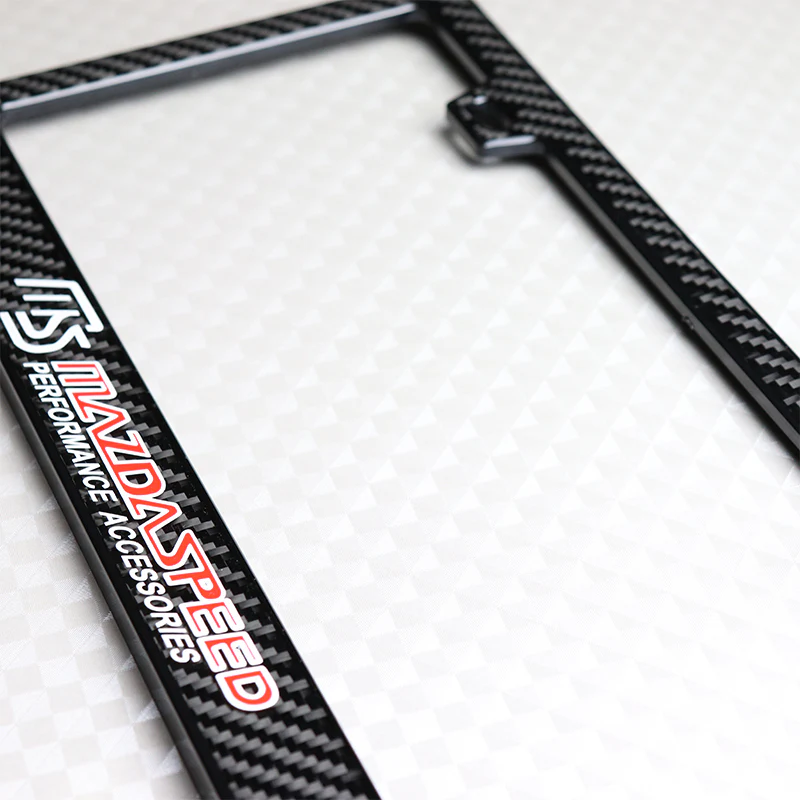 Mazdaspeed 100% Real Carbon Fiber License Plate Frame with Caps & Screws - Image 5
