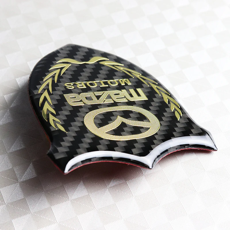 Mazda Gold 3D Carbon Fiber Emblem Sticker x2 - Image 3