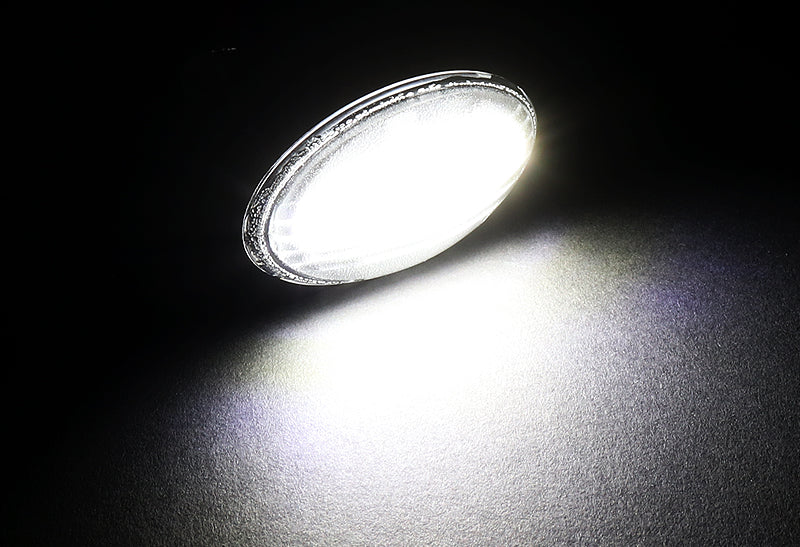 2002-2006 Mini Cooper White LED Turn Signal Front Side Marker Lights -Smoked Lens - Image 4