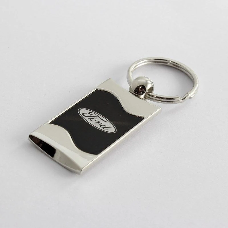 Mitsubishi Black Rectangular Authentic Chrome Key Fob Key ring Keychain Lanyard - Image 7
