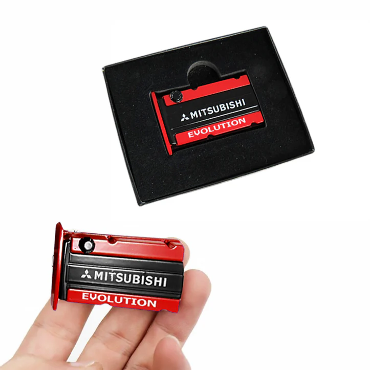 MITSUBISHI EVOLUTION Stainless Steel Engine Valve Cover Red Car Vent Clip Air Freshener Kit - Ocean Scent - Image 2