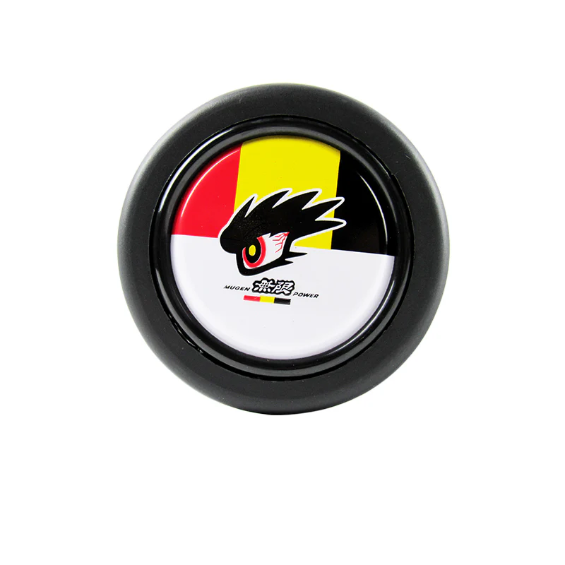 MUGEN POWER Set 15" Diameter Steering Wheel Cover Carbon Fiber Look Leather with Badge JDM Logo Horn Button - Image 5