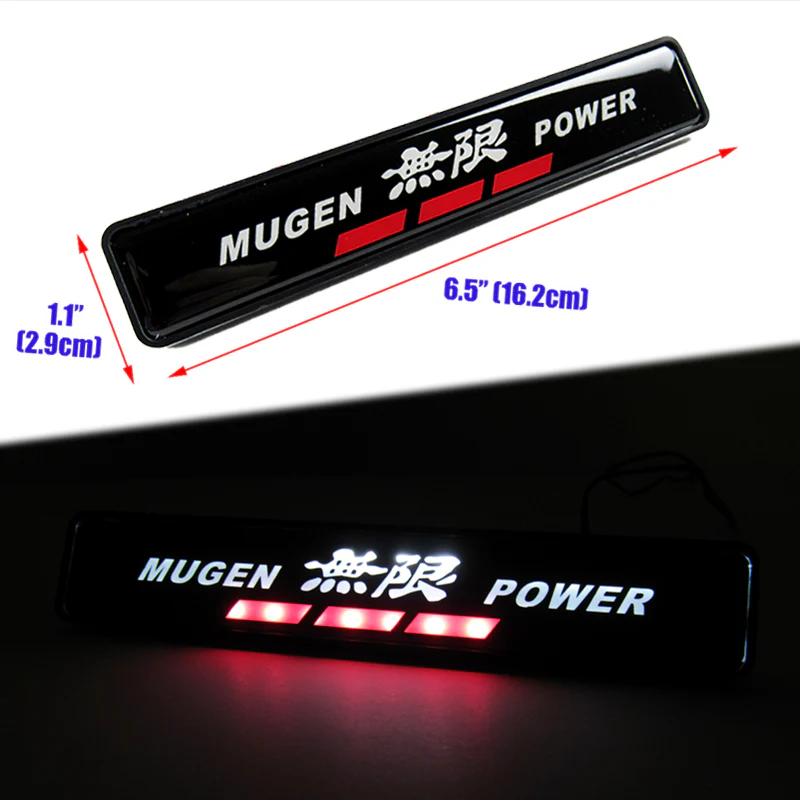 Mugen Set Black 3D Emblem (15CM) with Mugen Power LED Logo Illuminated Badge - Image 6