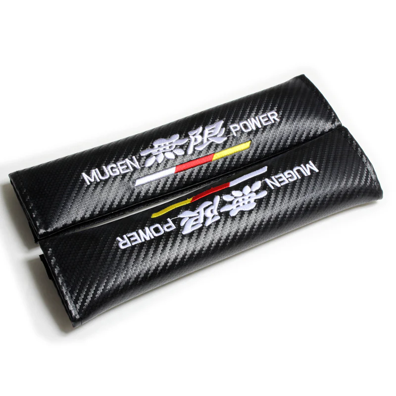 Mugen Set of Carbon Fiber Look Armrest Cushion & Seat Belt Cover - Image 9